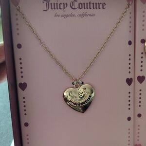 Juicy Couture Gold Heart Logo Charm Necklace